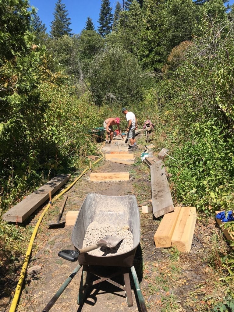 Building the raised boardwalk