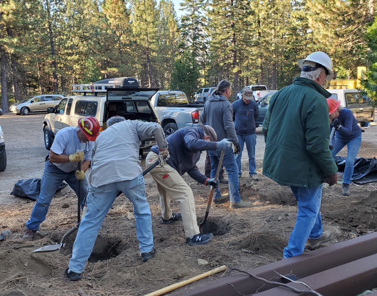 Installing Kiosk At McBride Trailhead Mount Shasta Trail Association
